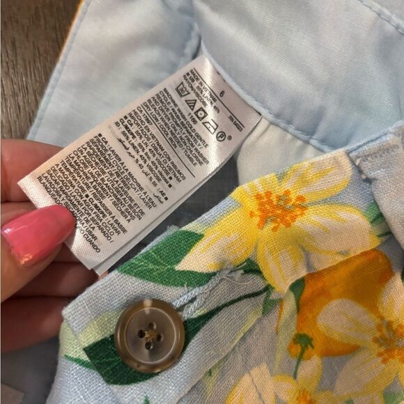 Floral/Tropical Print Linen Women's Shorts Sz 8 - Picture 5 of 5